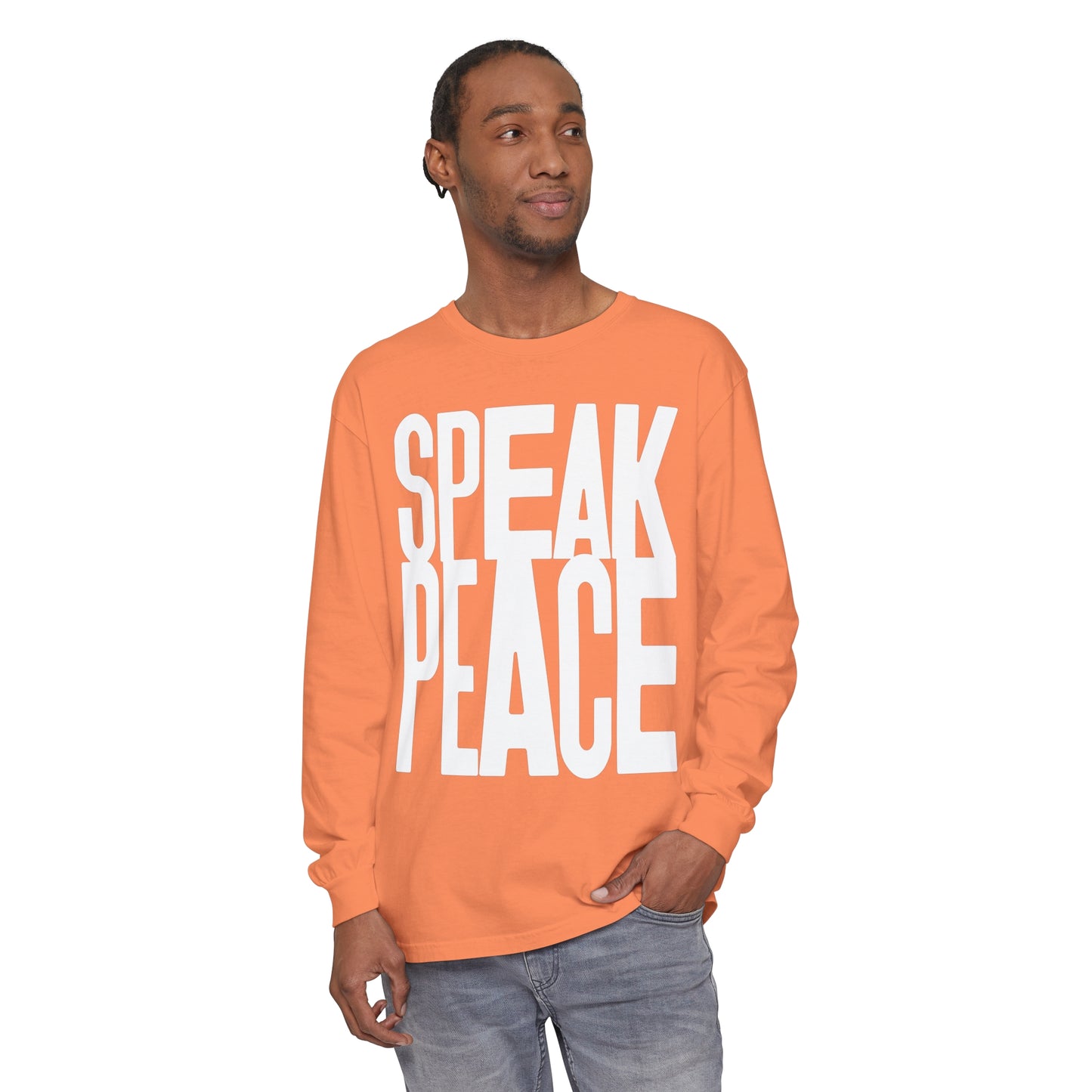 Speak Peace white letters- Unisex Long Sleeve T-Shirt