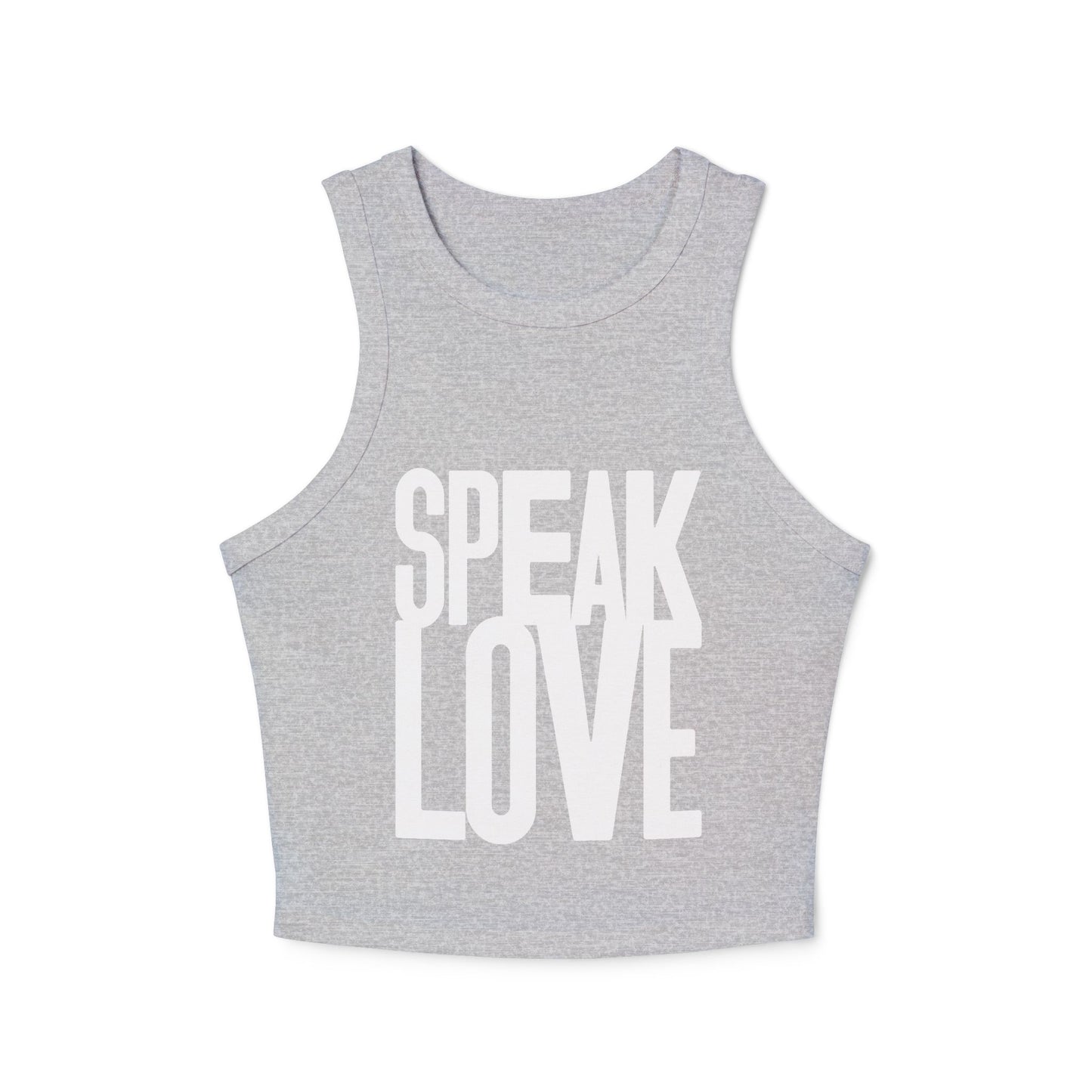 Women's Speak Love  Rib Racer Tank Top