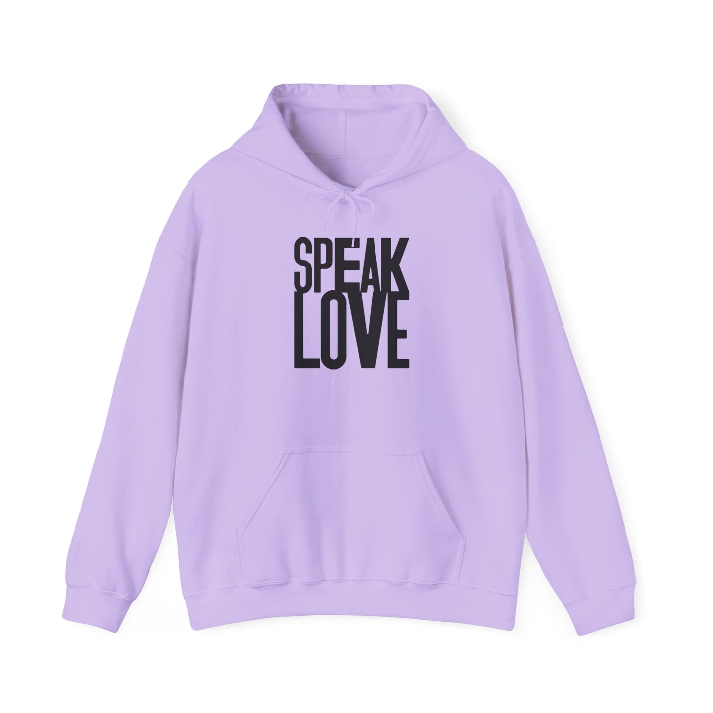 Speak Love Black letters ™ Hooded Sweatshirt