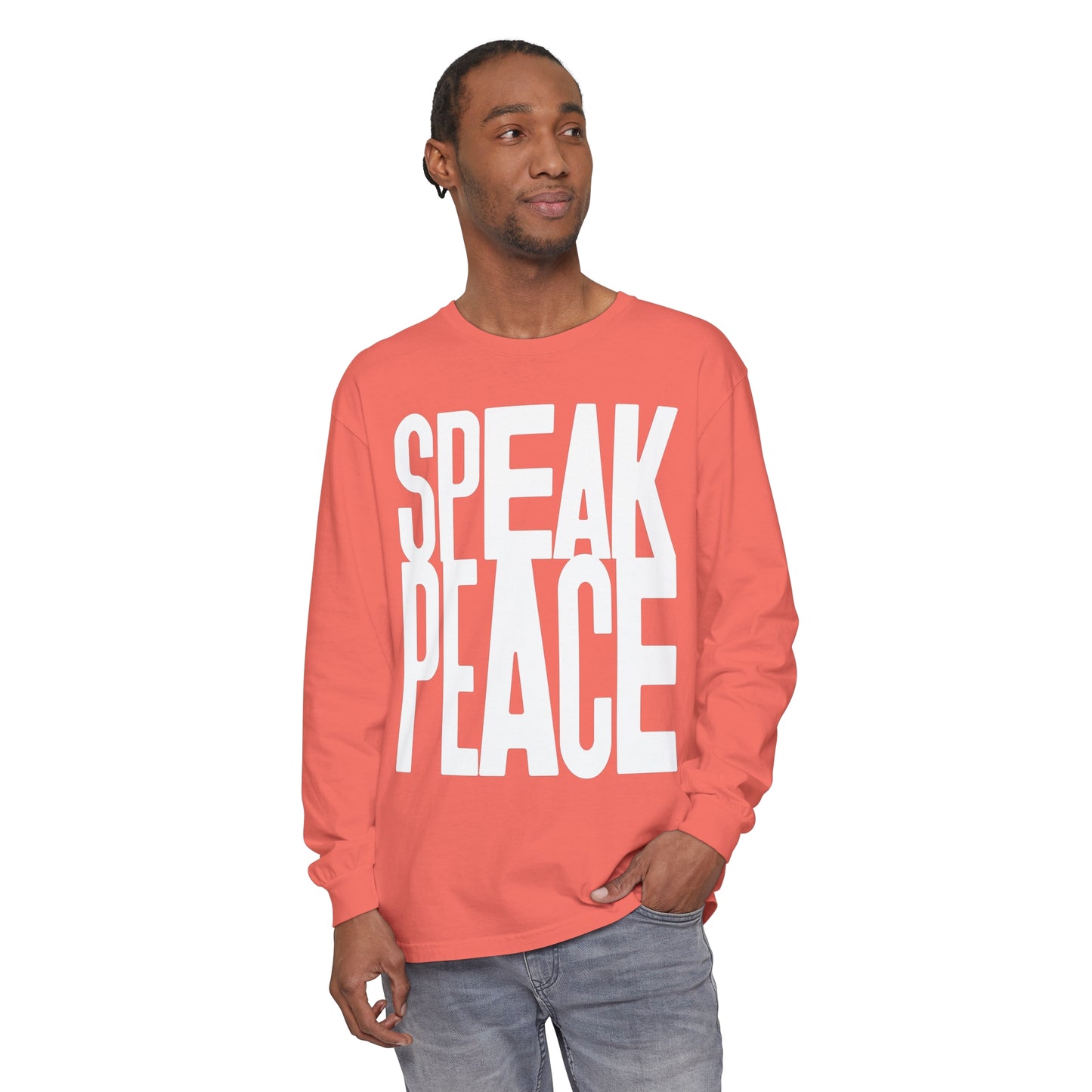 Speak Peace white letters- Unisex Long Sleeve T-Shirt