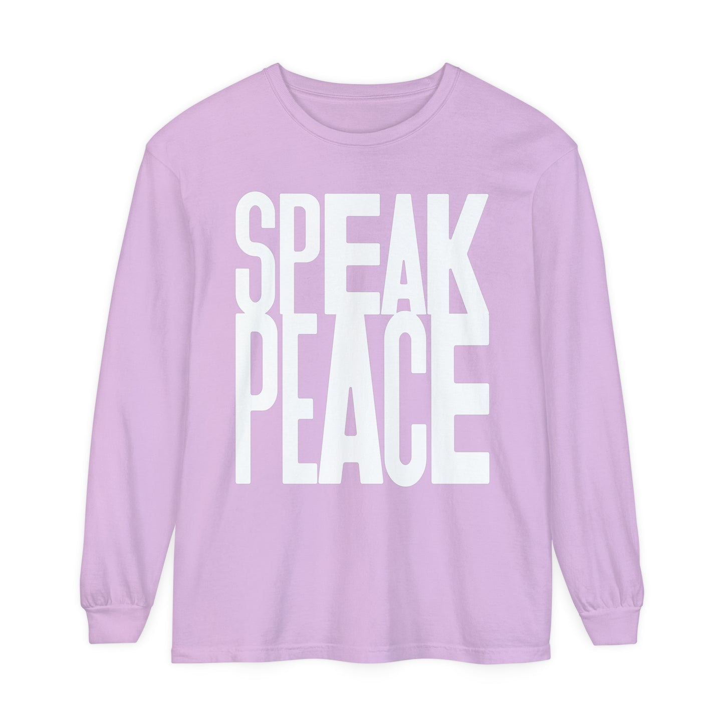 Speak Peace white letters- Unisex Long Sleeve T-Shirt