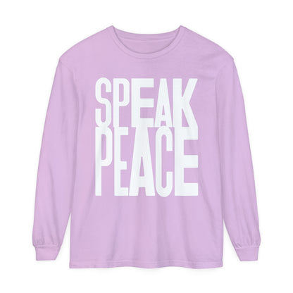 Speak Peace white letters- Unisex Long Sleeve T-Shirt