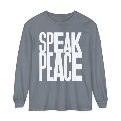 Speak Peace white letters- Unisex Long Sleeve T-Shirt