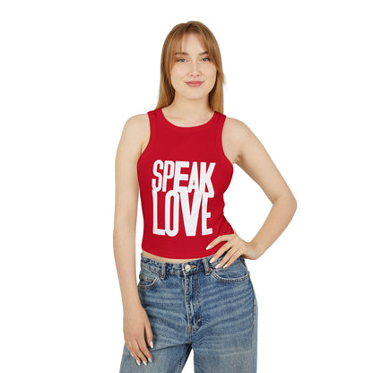 Women's Speak Love  Rib Racer Tank Top