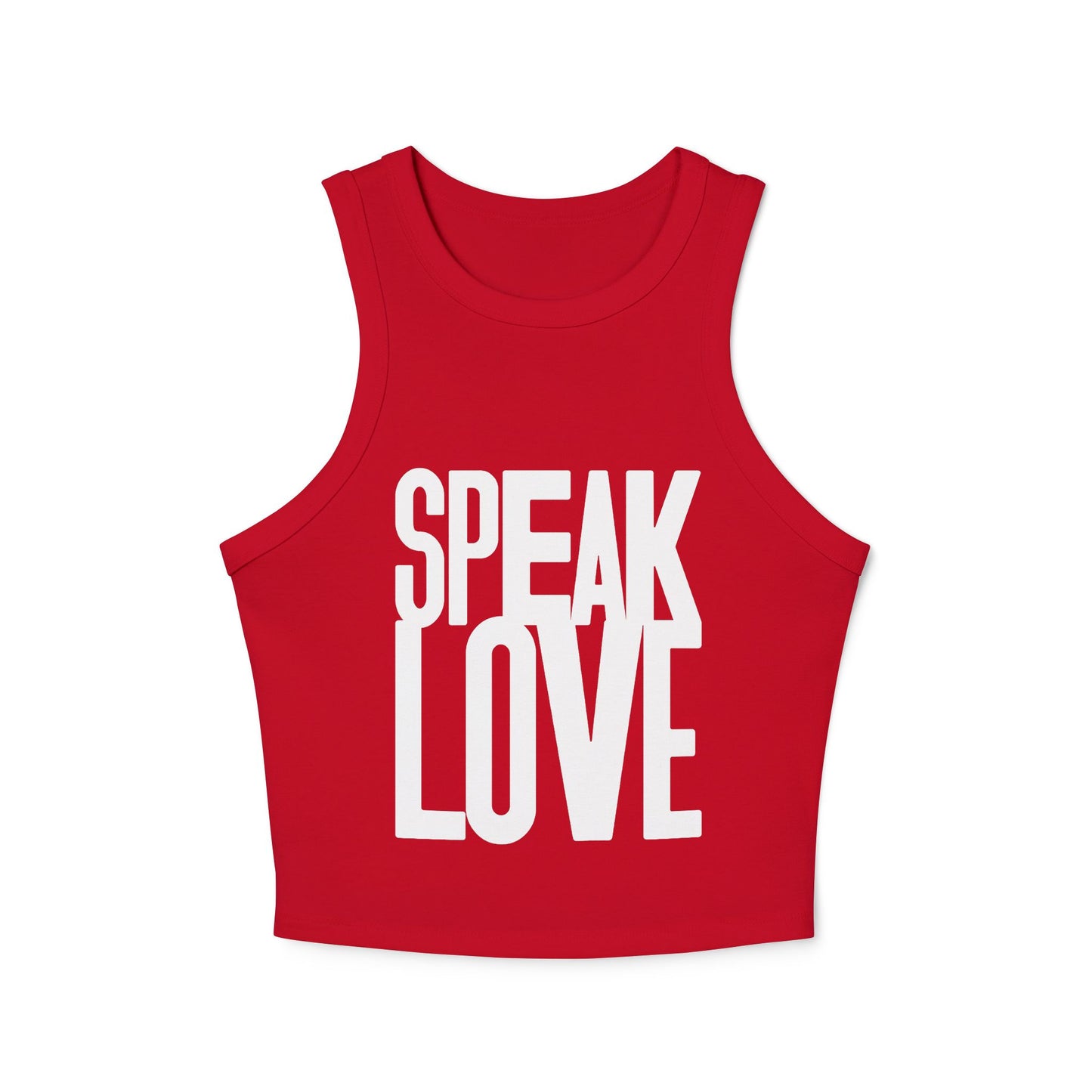 Women's Speak Love  Rib Racer Tank Top